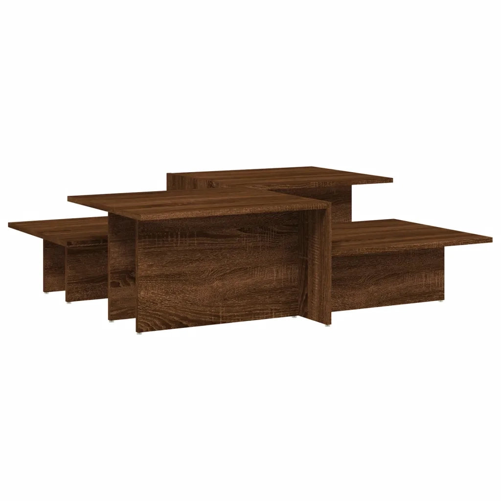 Tavolini da Salotto 2 pz Rovere Marrone in Legno Multistrato 3216160