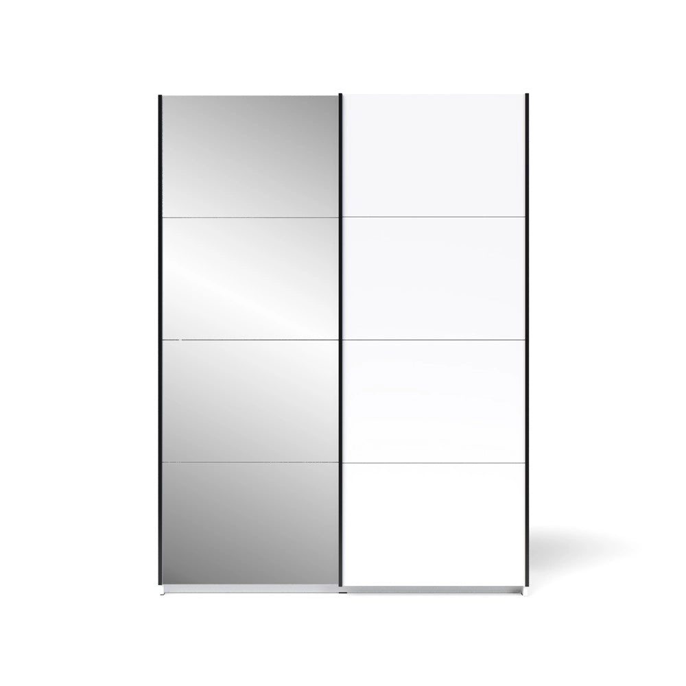Armadio 2 ante scorrevoli bianco con specchio Zegna 150x58x205H