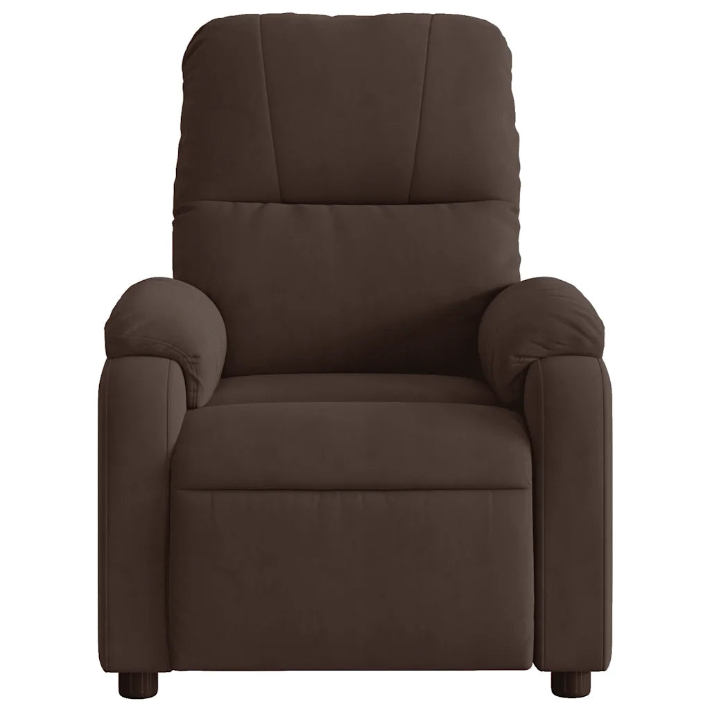 Divano Sedia-Poltrona Reclinabile Massaggiante Marrone Tessuto di Microfibra 616967