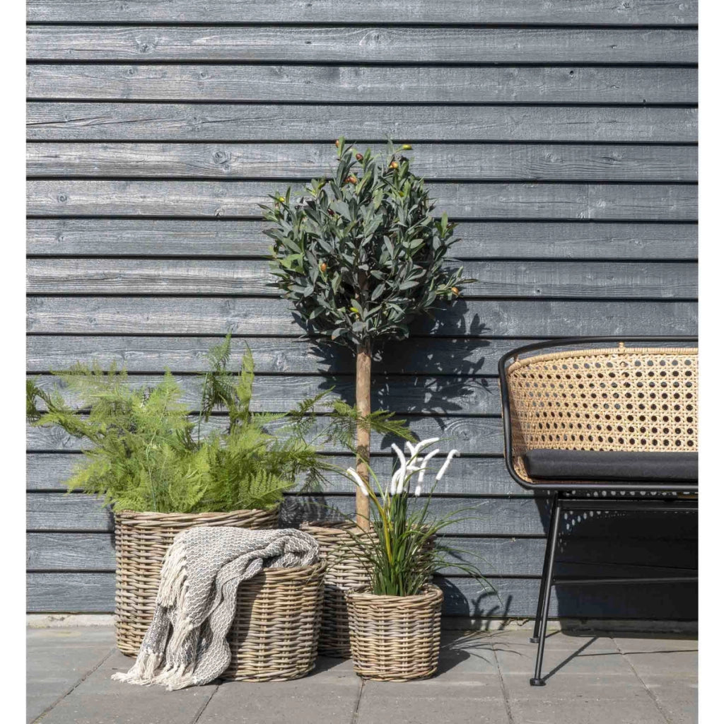 Set di 4 Cesti Portaoggetti Bogor, Marrone, Rattan, 40x40x35 cm