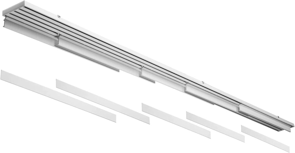 Bastone per Tende A Pannello Comando Manuale, Binario a 5 vie con portapannelli da 70 CM, Attacco Soffitto Lunghezza 320 CM