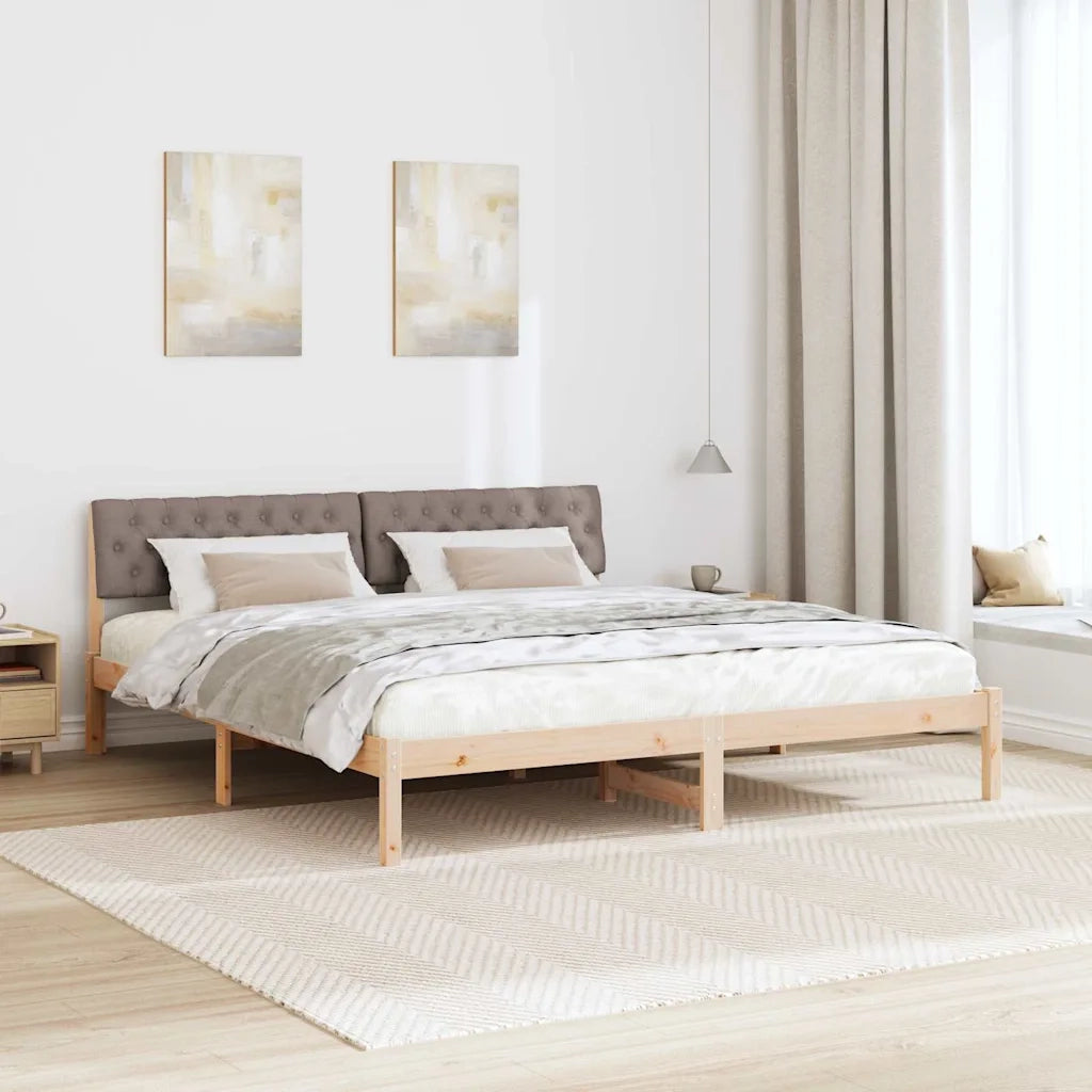 Struttura del Letto con testiera Marrone e taupe 180 x 200 cm