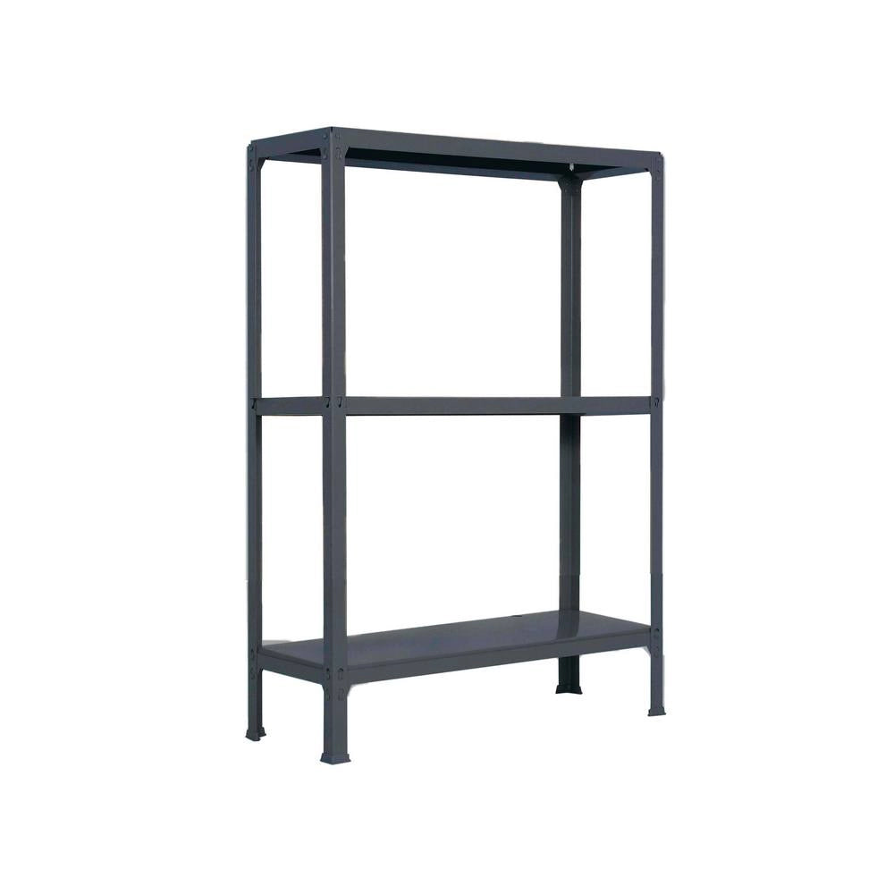 Scaffale in metallo Simon Rack senza viti colore antracite 3 ripiani 900x1000x300 mm Made in Spain
