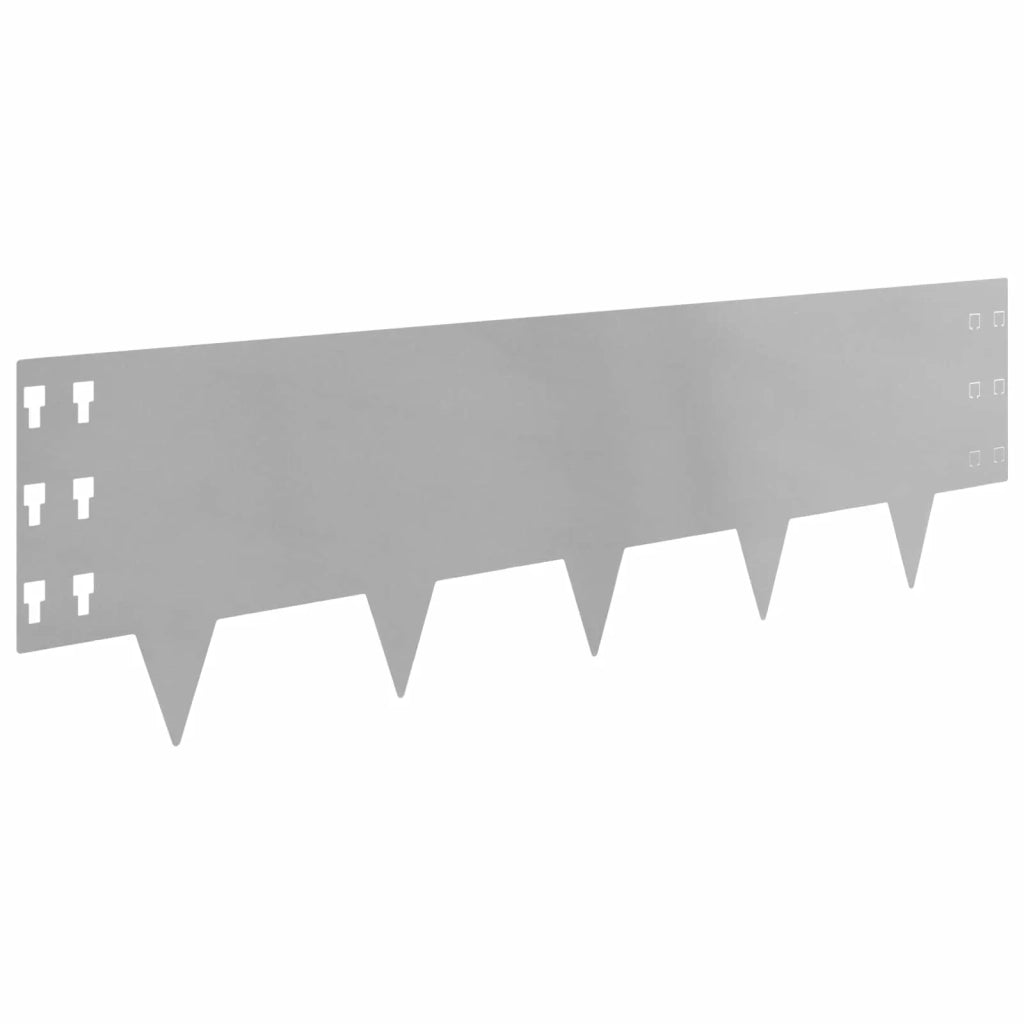Bordura per Prato 10 pcs 100 x 30 cm Acciaio Argento 8008638