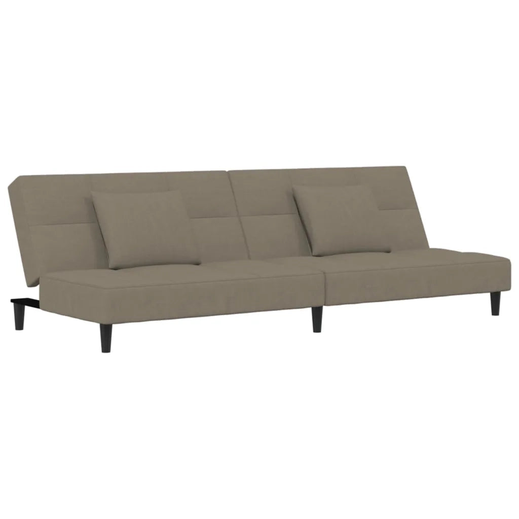 Divano letto | Sof¨¤ letto | Letto singolo a 2 Posti con 2 Cuscini Grigio Chiaro in Velluto