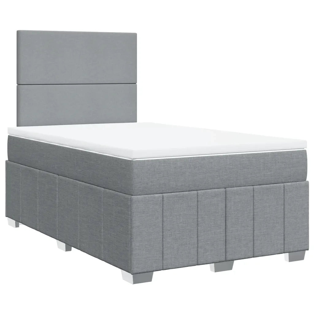 Giroletto a Molle con Materasso Grigio Chiaro 120x190cm Tessuto