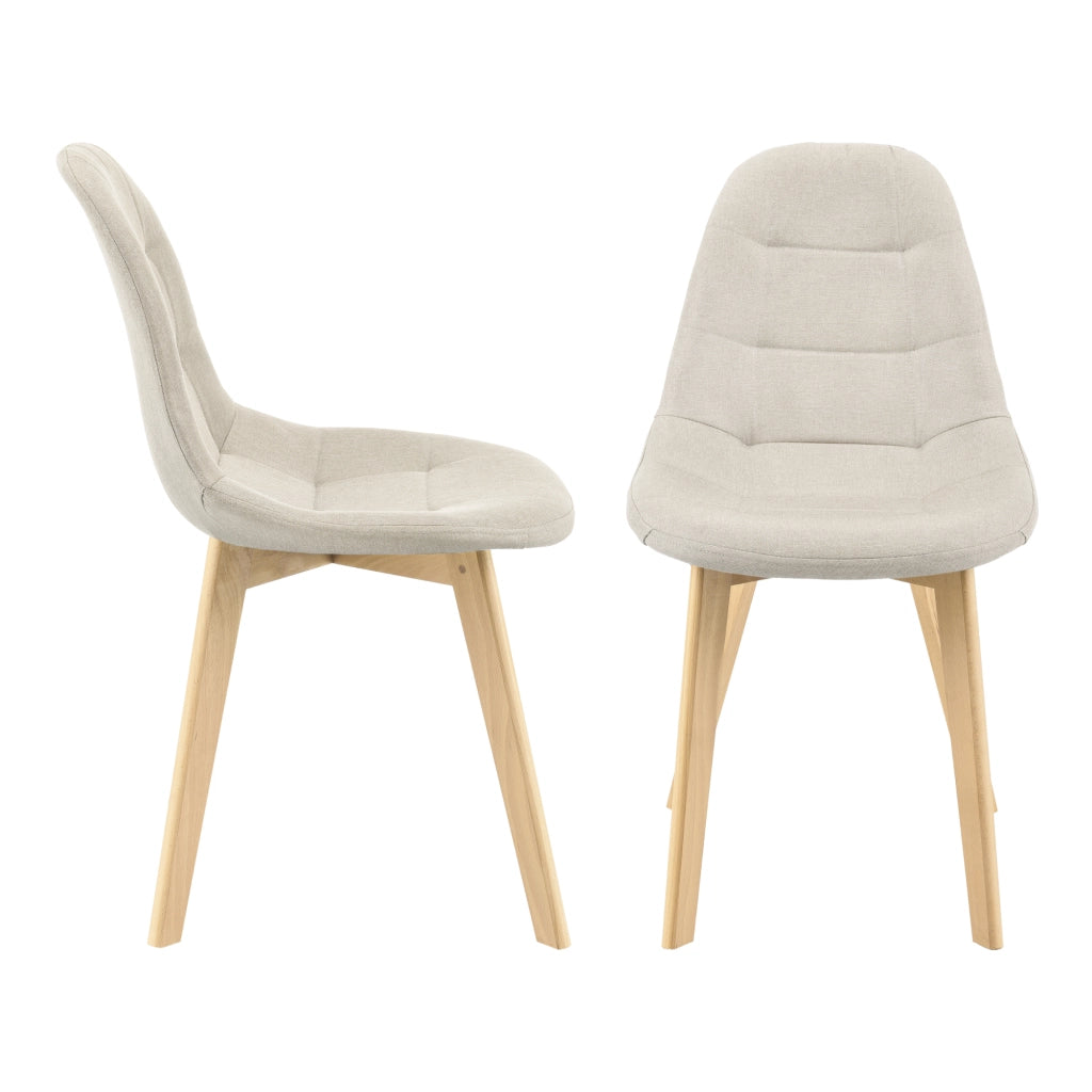 Set Kopparberg di 2 Sedie Rivestite per Sala da Pranzo - Beige [en.casa]