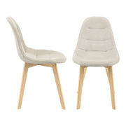 Set Kopparberg di 2 Sedie Rivestite per Sala da Pranzo - Beige [en.casa]