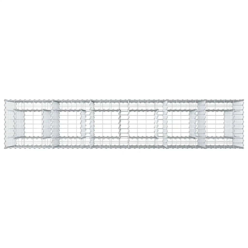 Letto rialzato in gabbione 2 pz Argento 250 x 50 x 80 cm CFW5097035