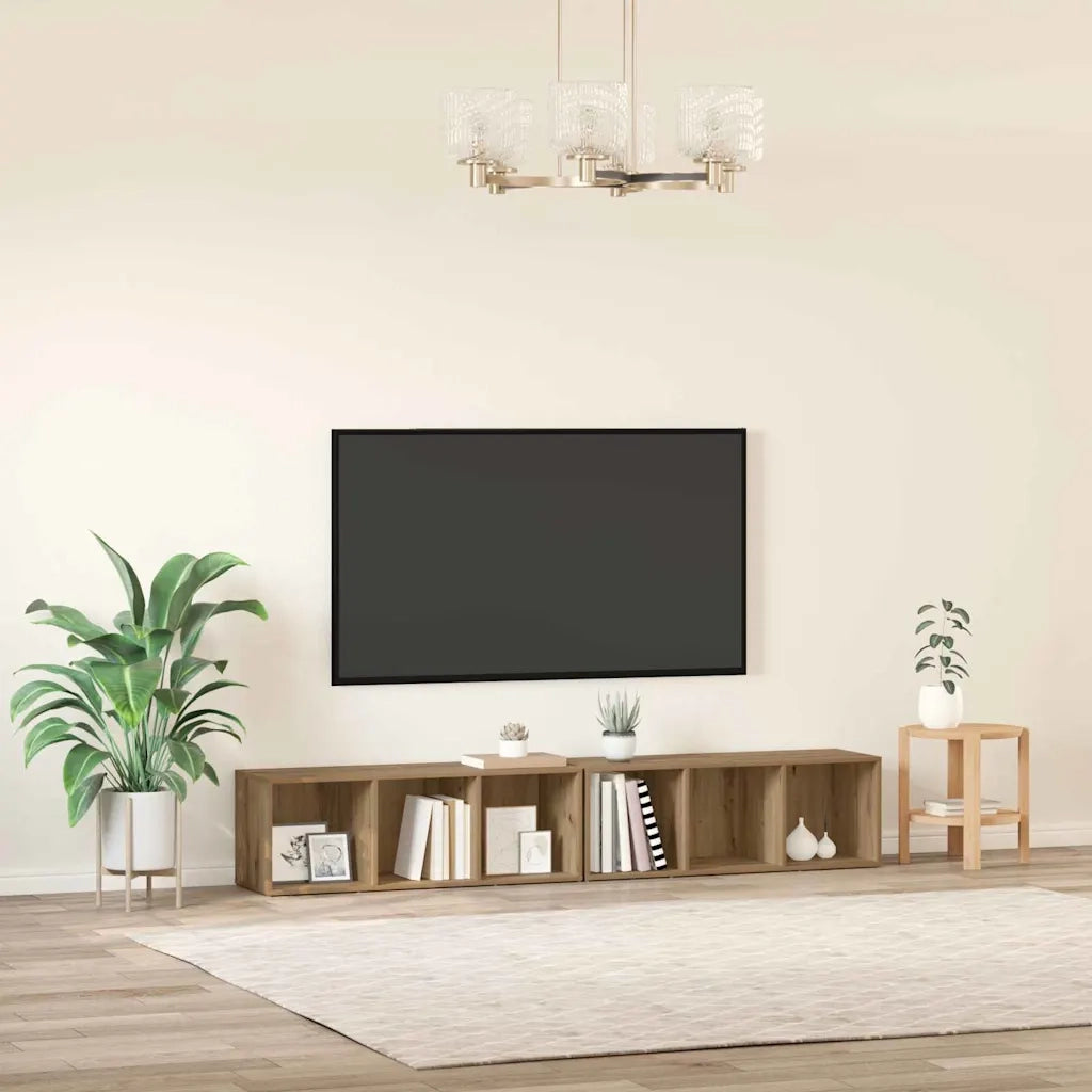 vidaXL Set mobile TV 2 pcs Rovere artigianale Legno multistrato