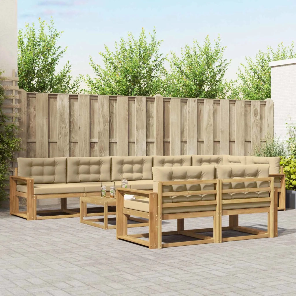 Set di divani da esterno 9 pcs Bianco e Beige 79 x 79 x 37 cm 3386662