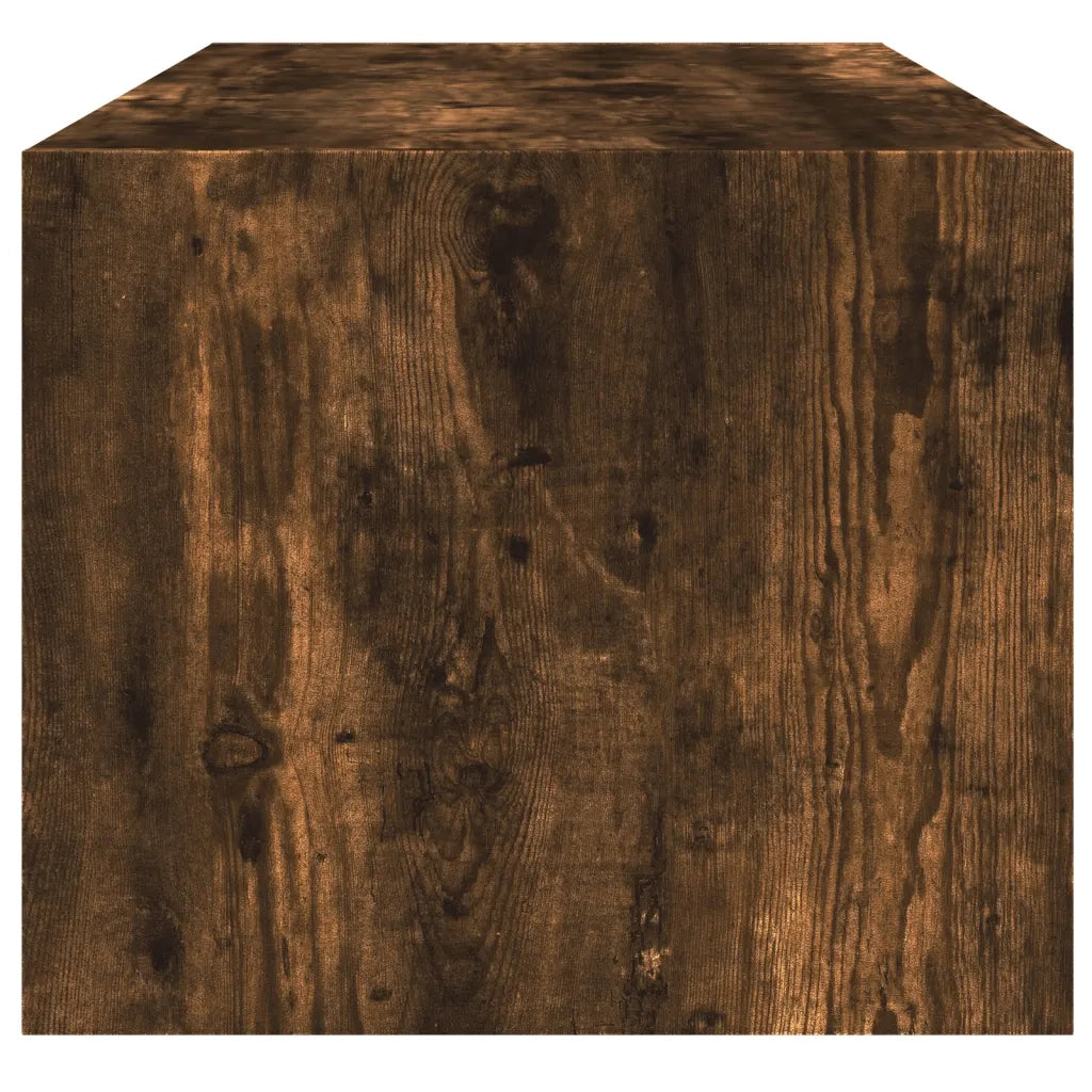 Tavolino da salotto | Tavolino da caff¨¨ | Tavolino da Soggiorno con Ante in Vetro Rovere Fumo 102x50x42 cm