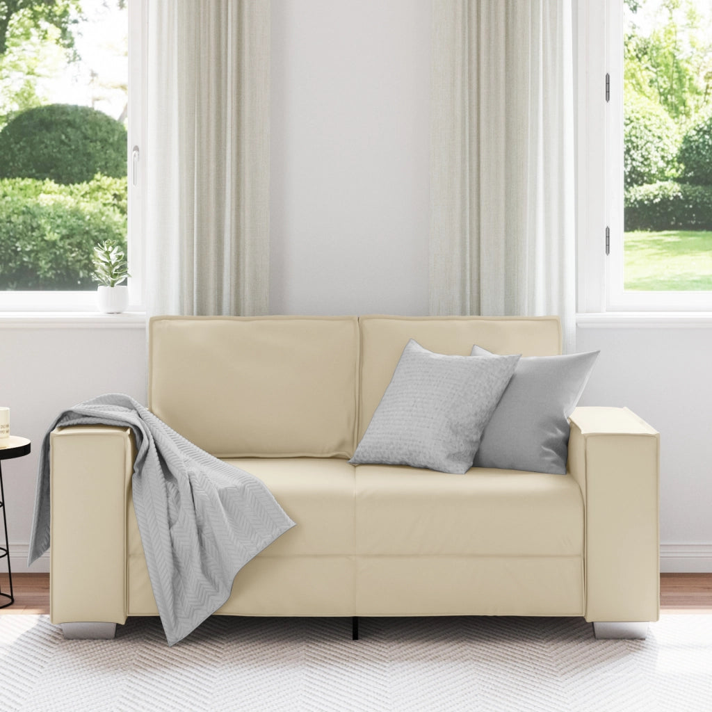 Divanetto  Crema 120 cm in pelle sintetica