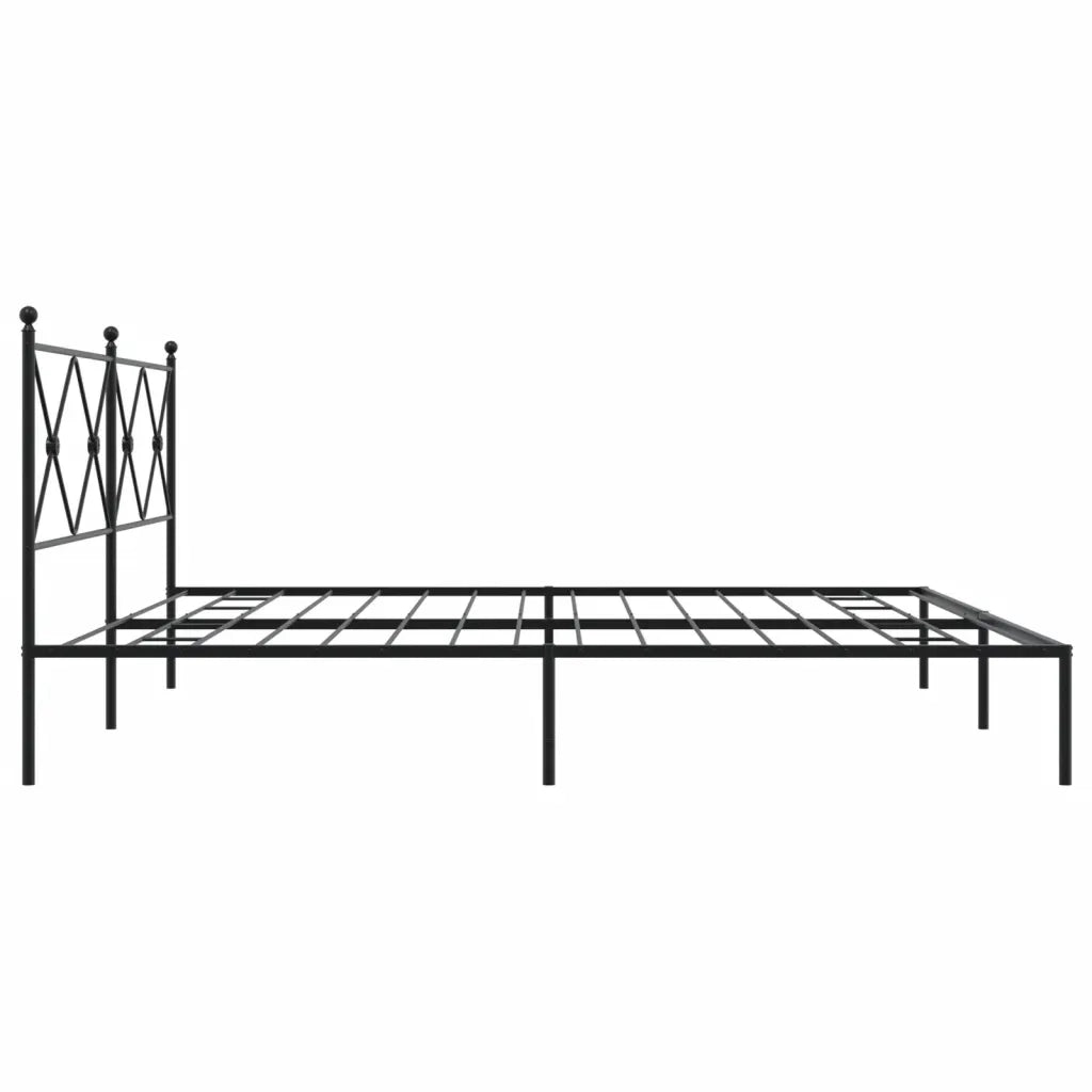 Giroletto con Testiera in Metallo Nero 200x200 cm