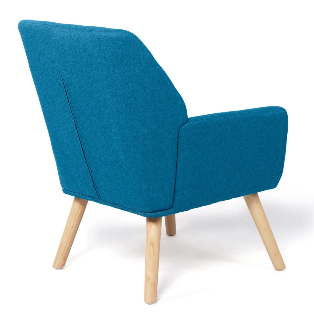 IDMarket - Poltrona scandinava in tessuto blu anatra NAT