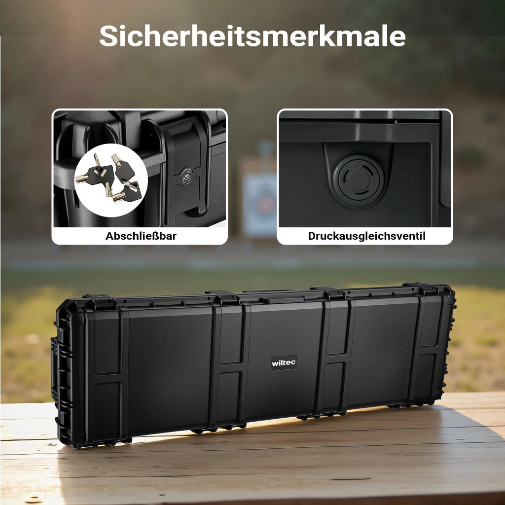 Waffenkoffer 139,6 x 44,9 x 18,8 cm aus PP, Bogenkoffer für Bogensport und Gewehre