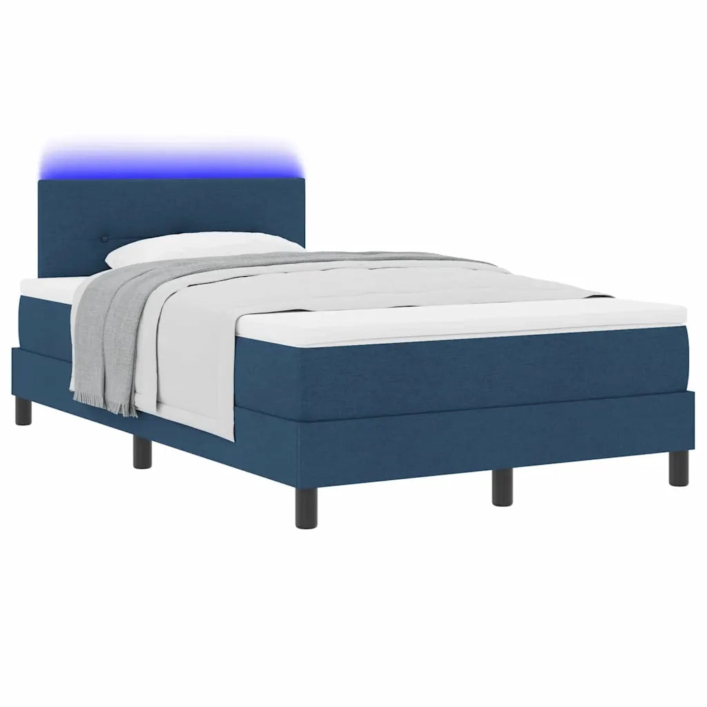 Letto a molle con materasso con led Blu 120 x 190 cm Tessuto