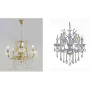 Trade Shop - Lampadario Soffitto 5 Bracci A Sospensione Con Catena Gocce Pendenti Lampada A12 -