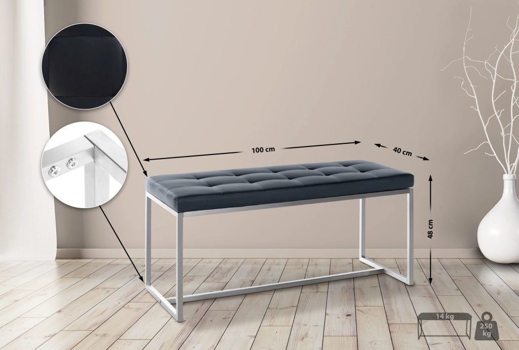 Panchina design Barci in similpelle nero