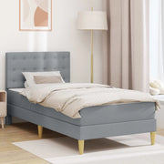 Struttura letto con materasso Grigio chiaro 80 x 200 cm Tessuto 3415078