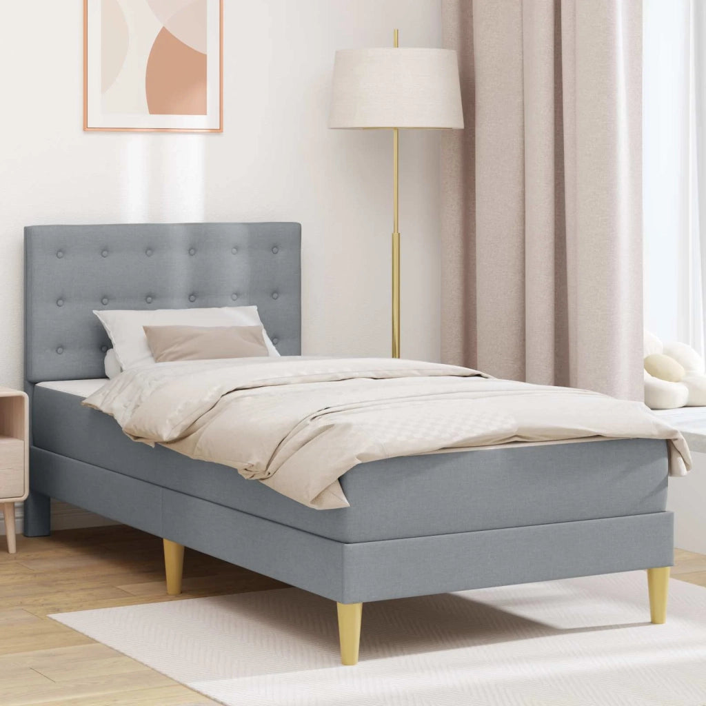Struttura letto con materasso Grigio chiaro 80 x 200 cm Tessuto 3415078