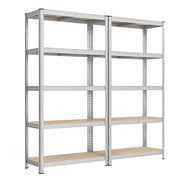 Scaffalatura metallica per carichi pesanti 180 x 90 x 40 cm 5 ripiani portata totale 875 kg (175 kg/ripiano) ripiani regolabili per garage/cantina nero 12_0005580