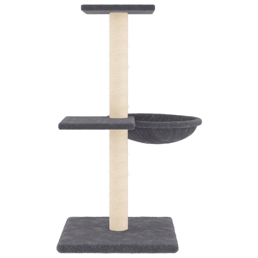Albero per Gatti con Tiragraffi in Sisal Grigio Scuro 72 cm 171770