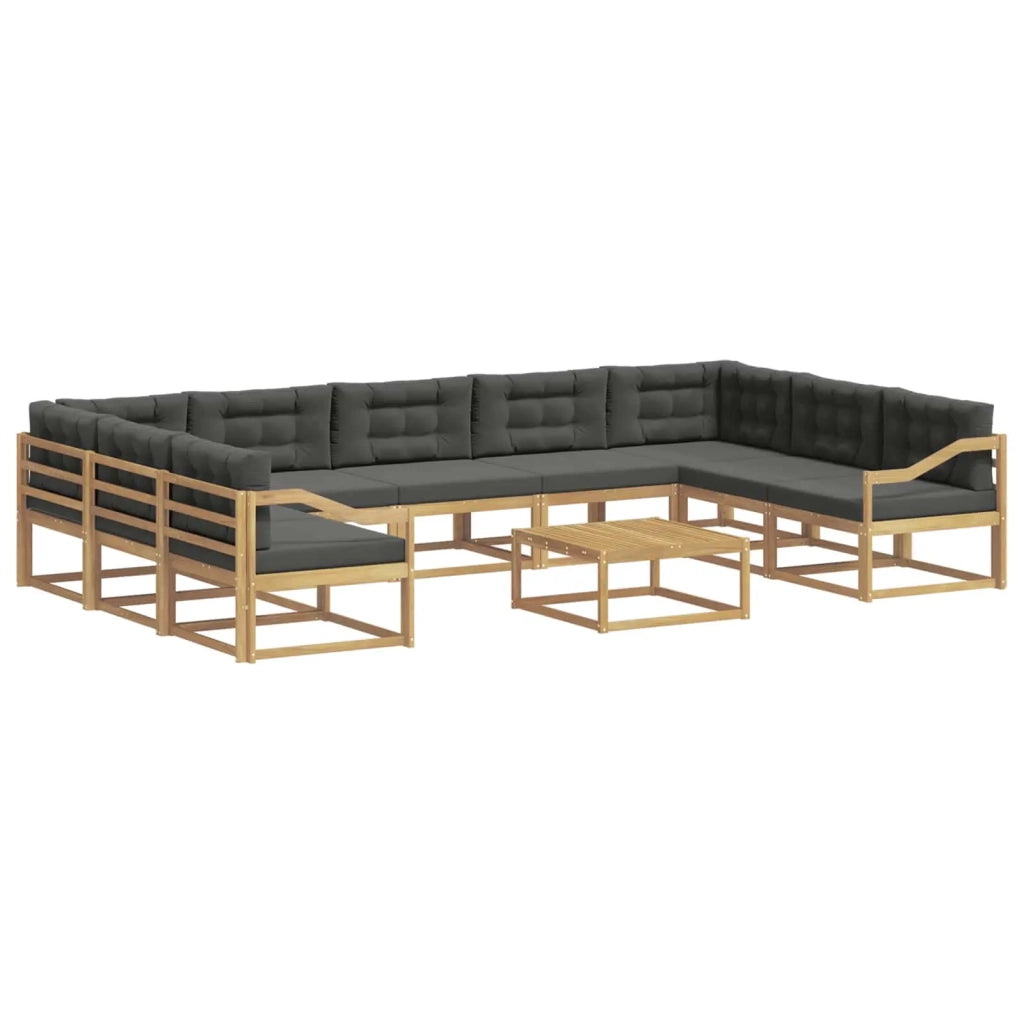 Set di divani da esterno con cuscino 10 pcs Bianco e Antracite