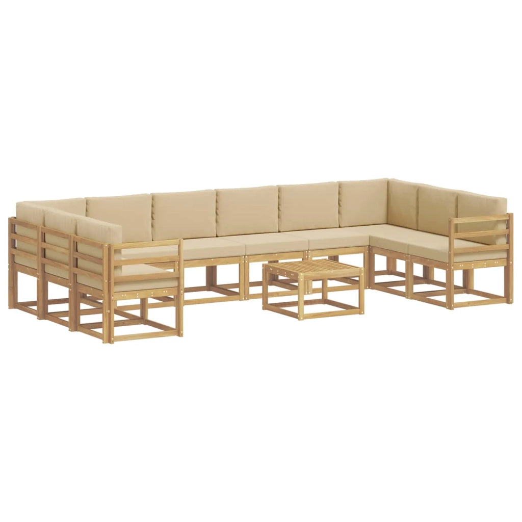 Set di divani da esterno 11 pz Bianco e Beige 3388312