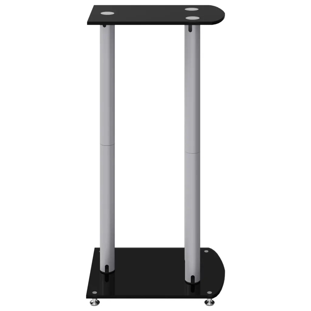 Pedane Casse 2 pz Nero Argento Vetro Temperato Design 3 Pilastri CFW5869845