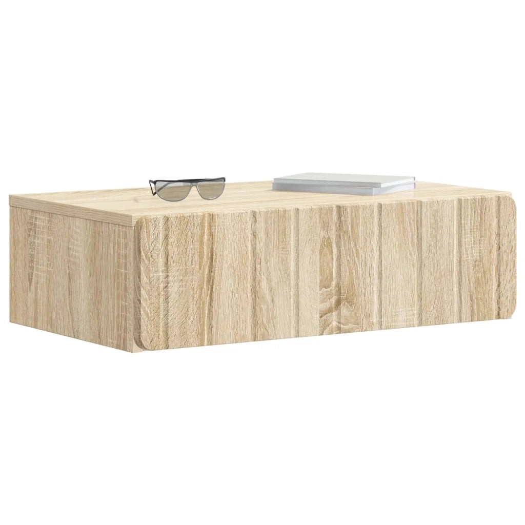 Tavolino da Parete Laterale Rovere Sonoma 59 x 34,5 x 17 cm
