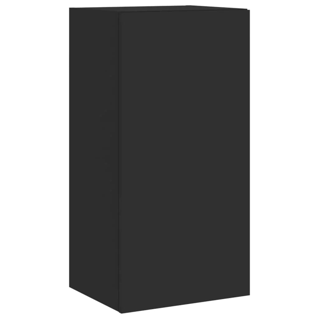 Mobile TV multimediale mensola TV credenza mobile TV parete attrezzata per sala da pranzo soggiorno camera da letto con luci LED 40,5 x 35 x 80 cm nero 02_0027888