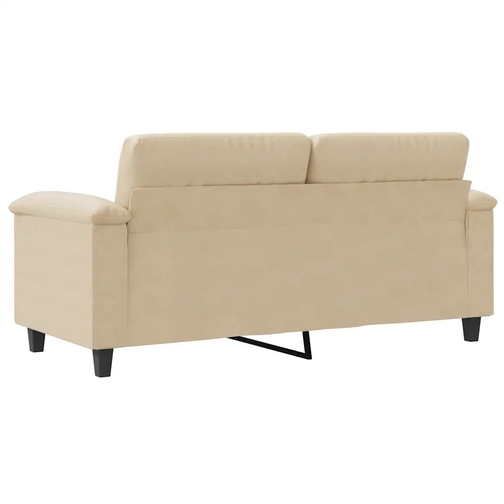 Divano a 2 Posti Crema 140 cm in Tessuto Microfibra 359565