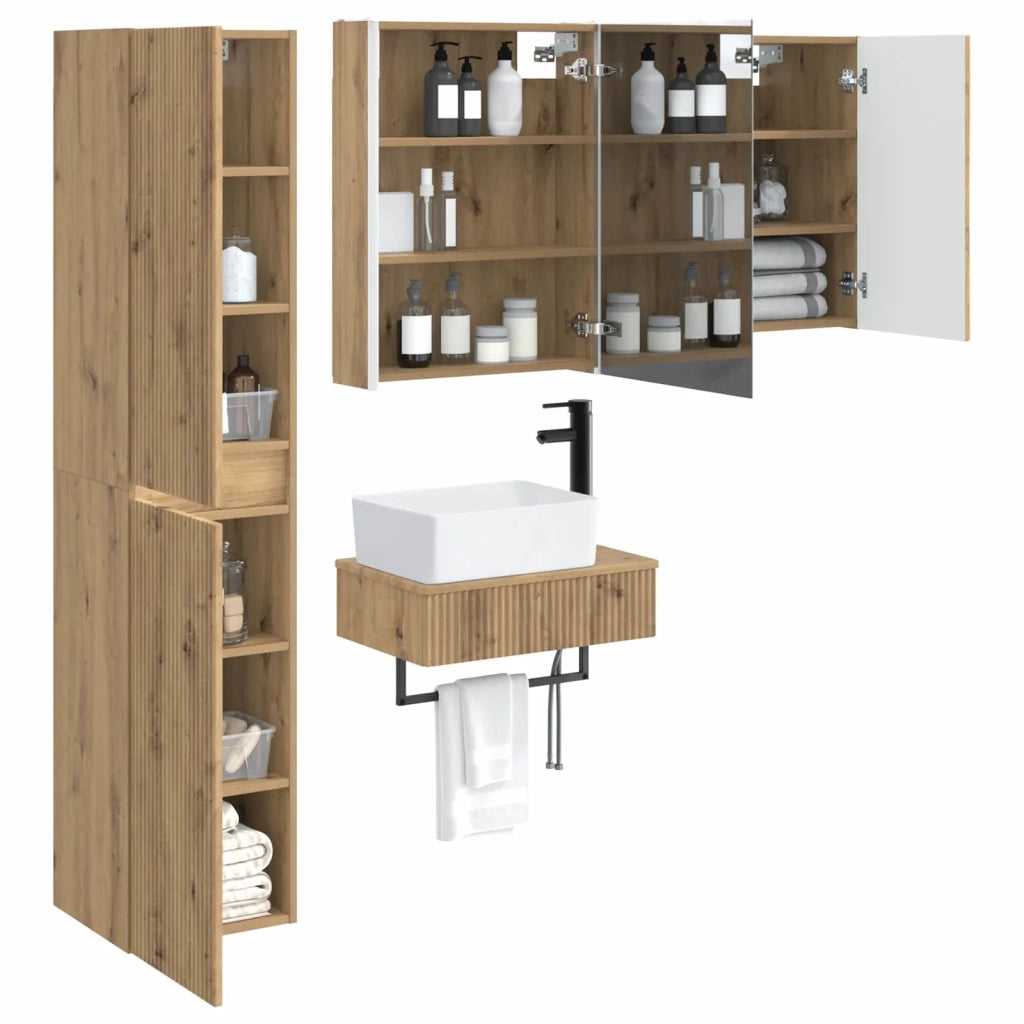 Set di mobili per il bagno 5 pcs Rovere Artigianale 3407286