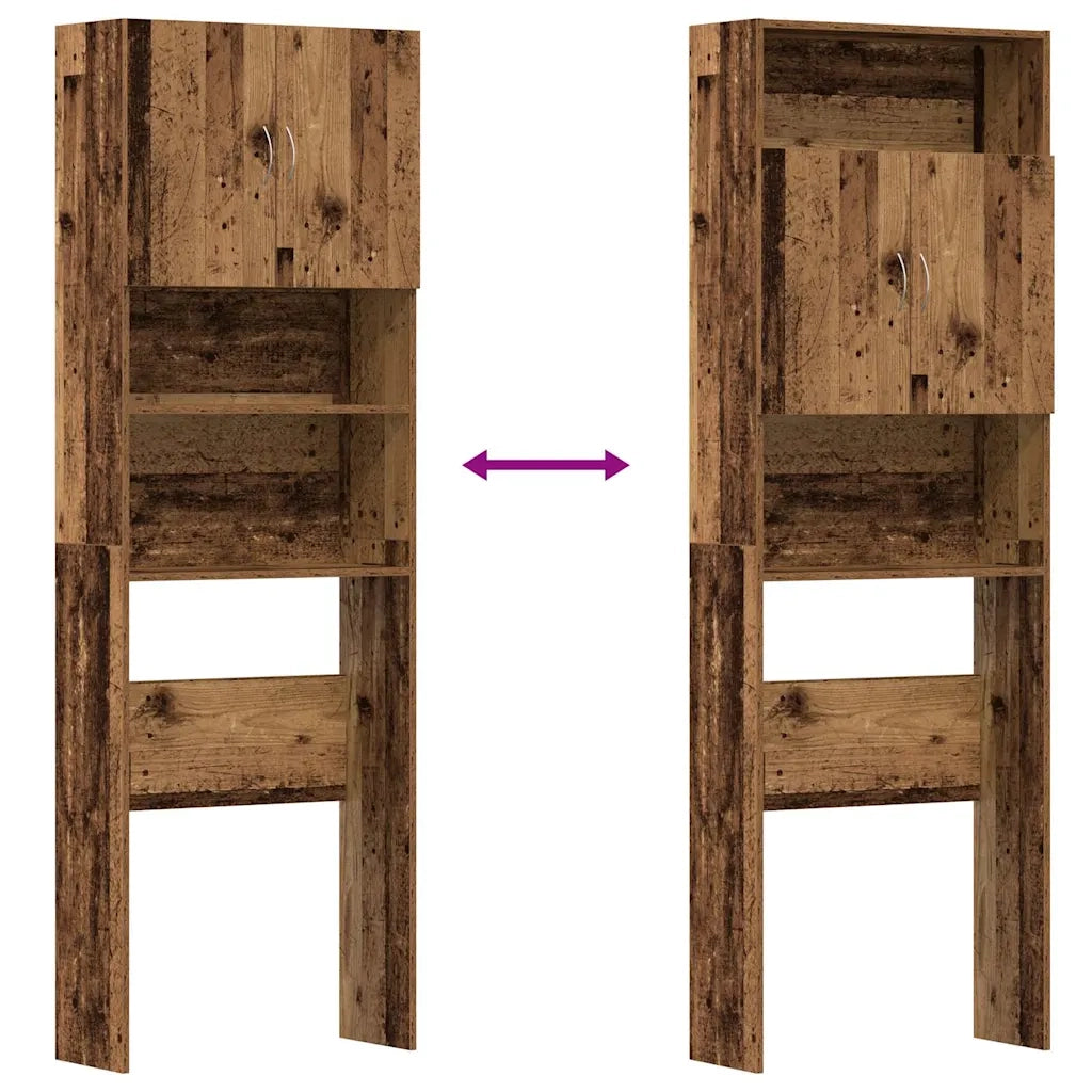 Mobile Lavatrice Legno Antico 64x24x190 cm in Legno Multistrato 859134