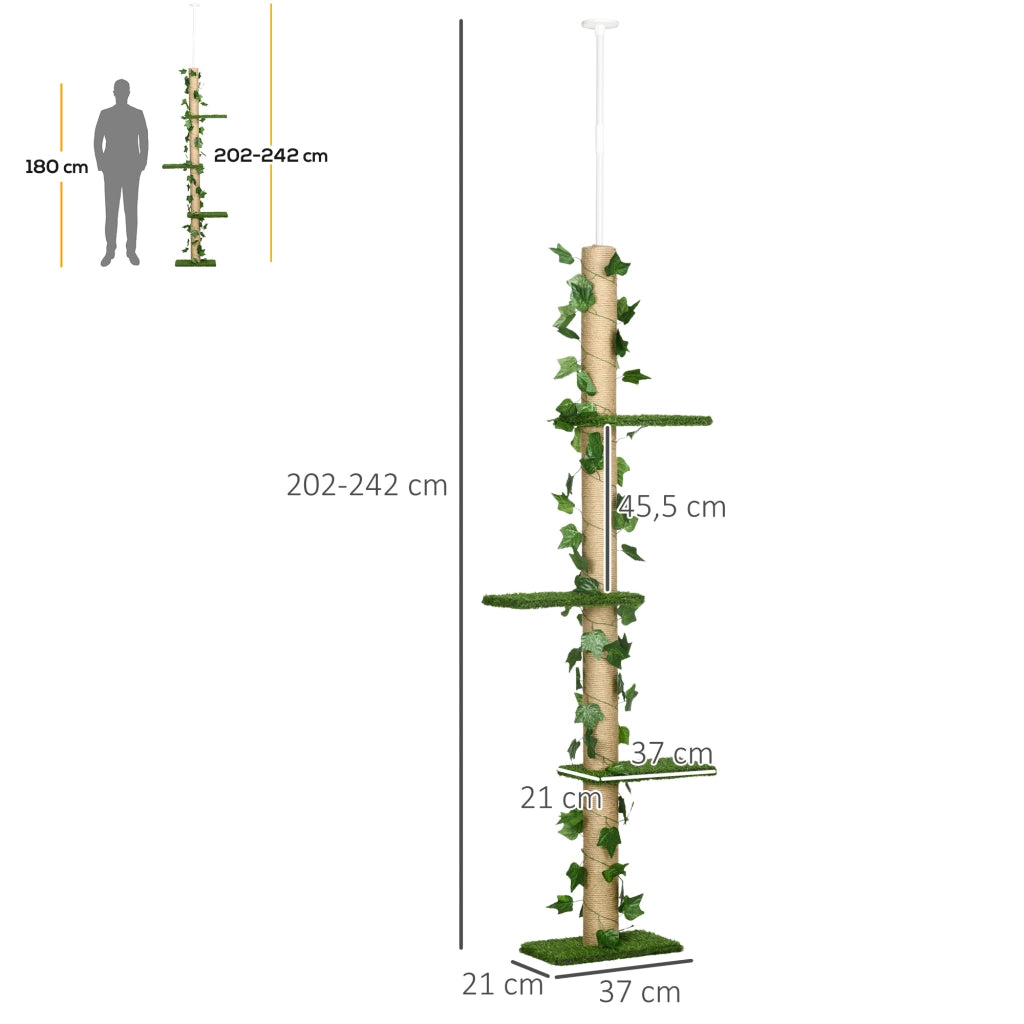 TIRAGRAFFI Regolabile 202-242 cm Verde in Truciolare
