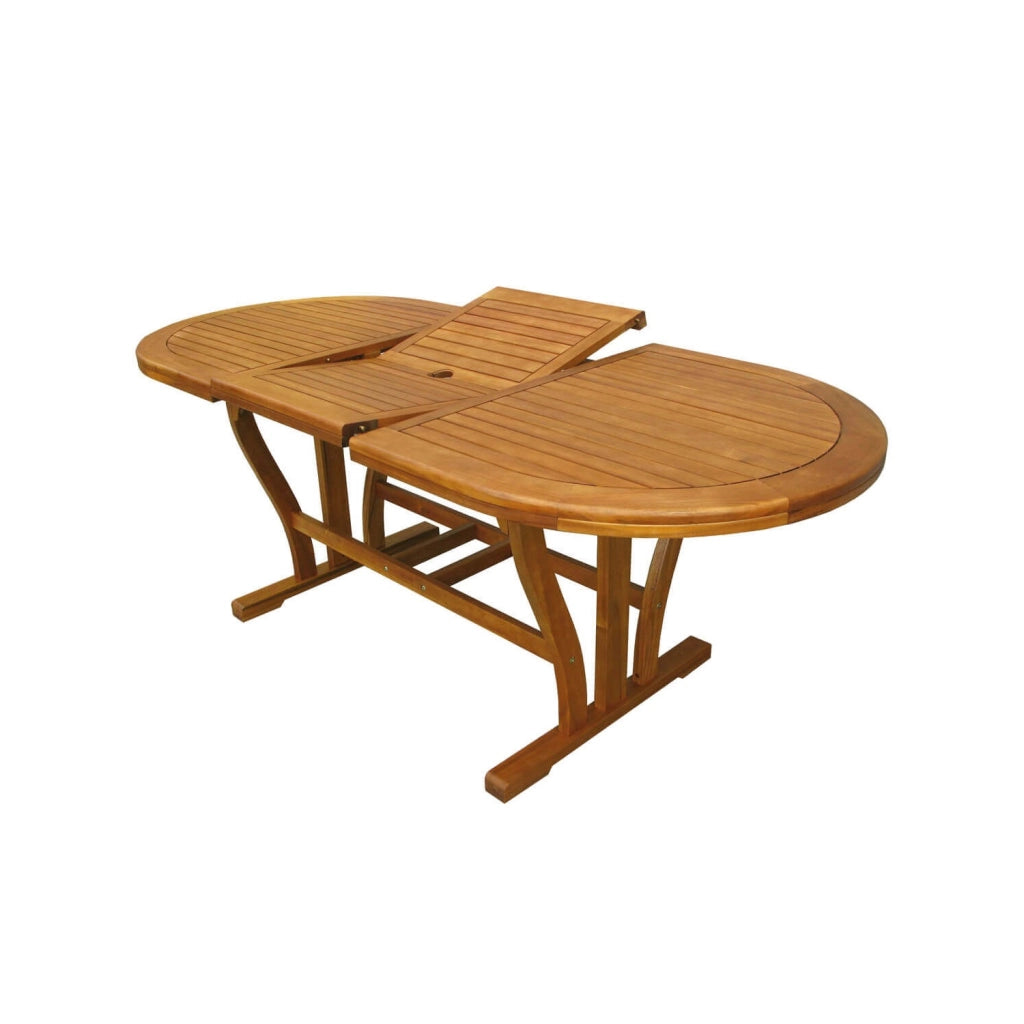 Tavolo ovale estensibile 150/200x90 cm in legno massiccio di acacia
