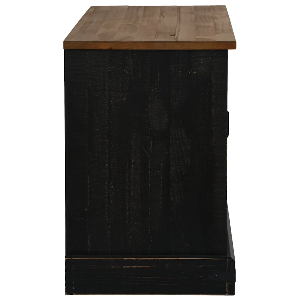 Mobile Porta TV HALDEN con Anta Scorrevole Nero 110x40x60 cm