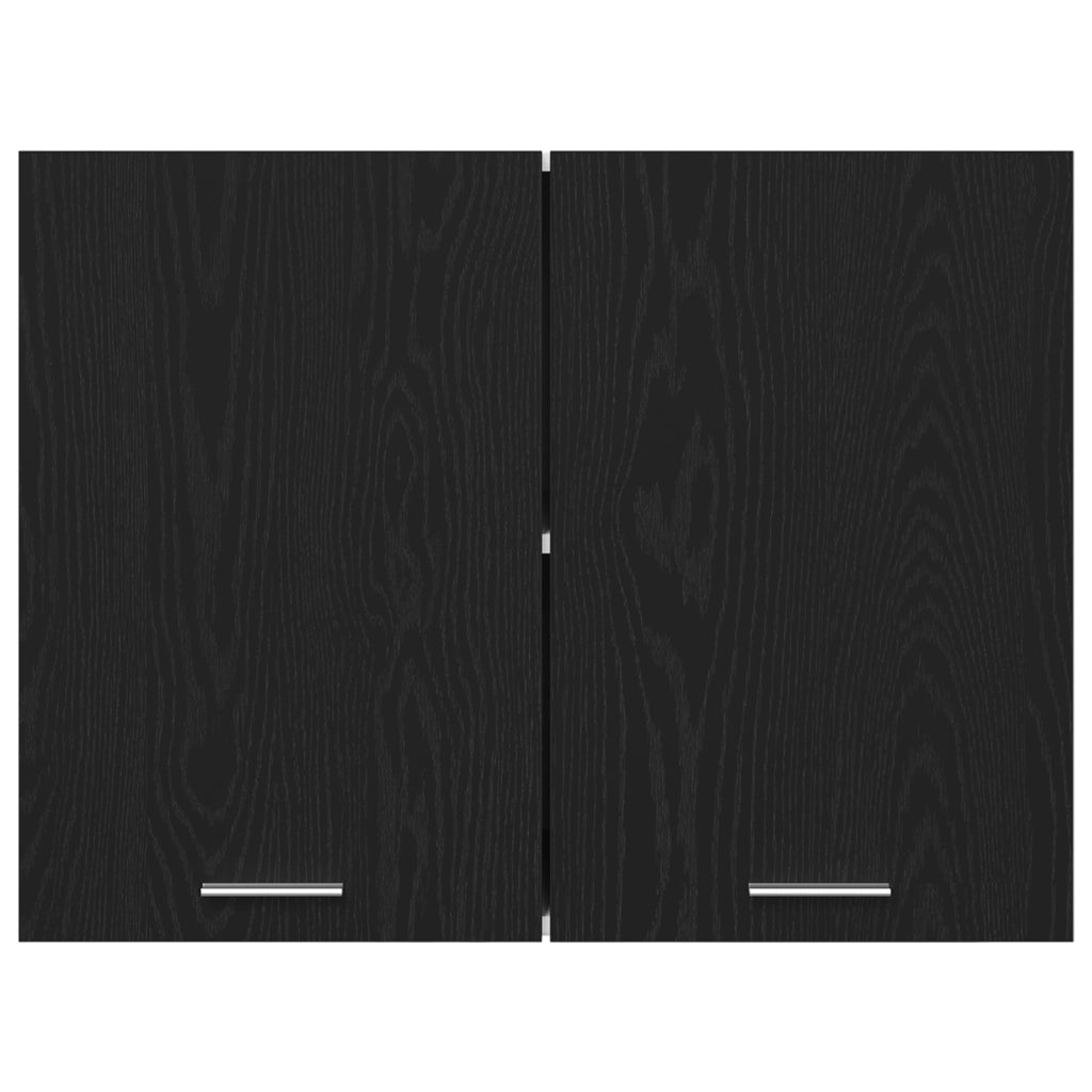 Cabinet Appeso in Rovere Nero - 80x31x60 cm - Realizzato in Legno Ingegnerizzato