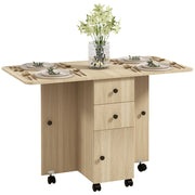 Tavolo Pieghevole con Cassetti e Armadietto ¨C Zephmum ¨C Legno 120x60x76.5 cm