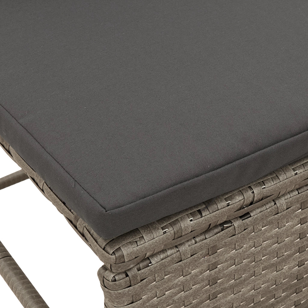 Set Divano Esterno Grigio e grigio scuro Rattan, vetro temperato