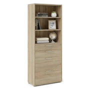 Credenza Aritzo, Buffet da soggiorno, Madia da salotto, Dispensa da cucina, 89x40 h222 cm, Quercia