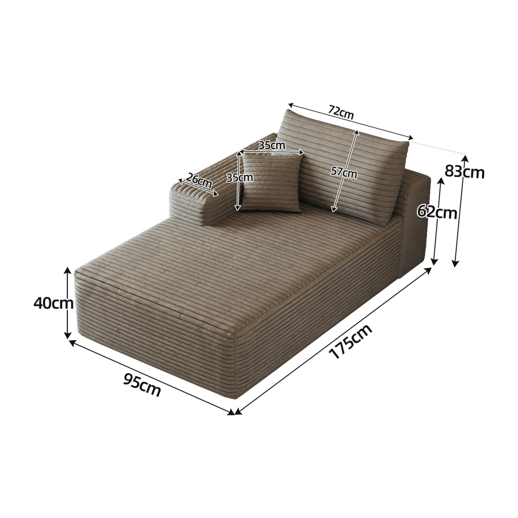DIVANO LETTO Angolare reversibile in tessuto a coste Camel