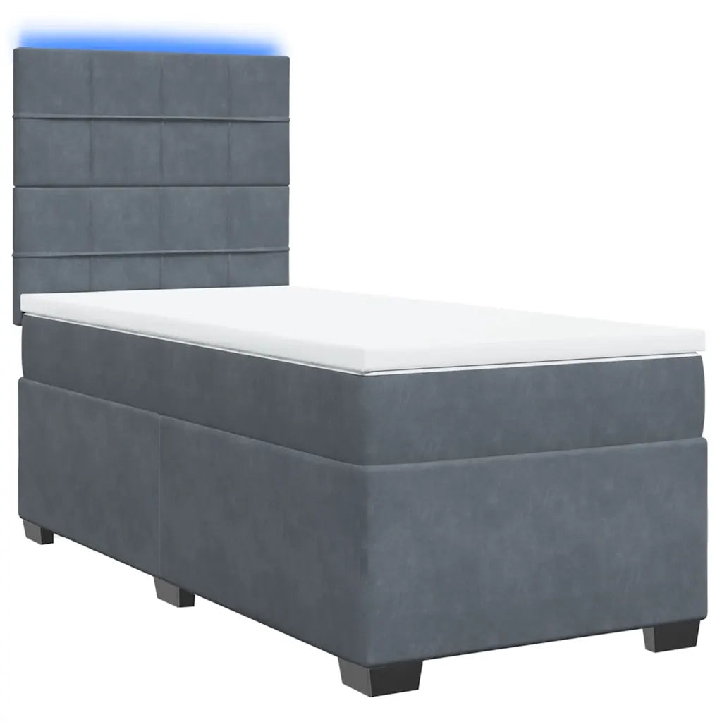 Giroletto a Molle con Materasso Grigio Scuro 100x200 cm Velluto 3293135