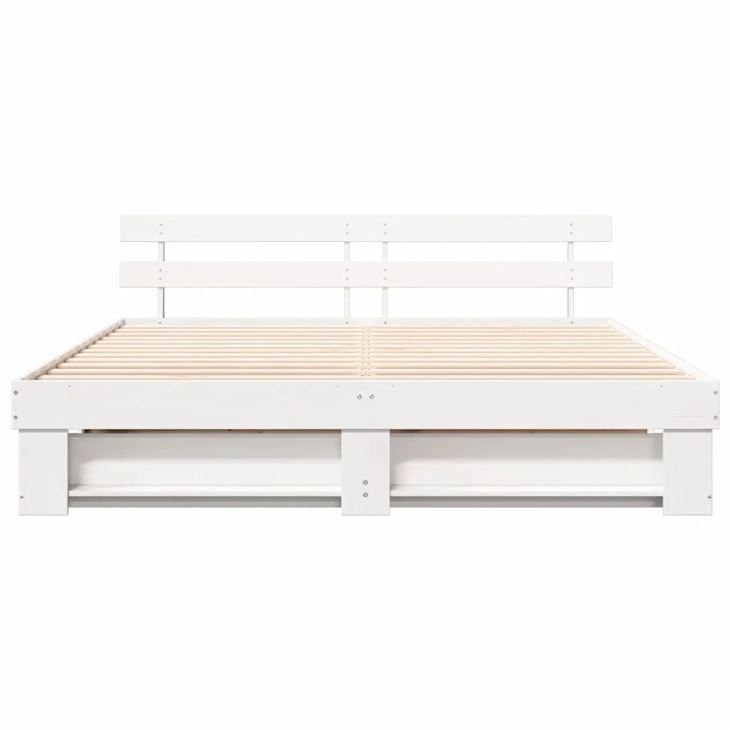 Struttura del letto Bianco 200 x 200 cm Pino massello 3385671