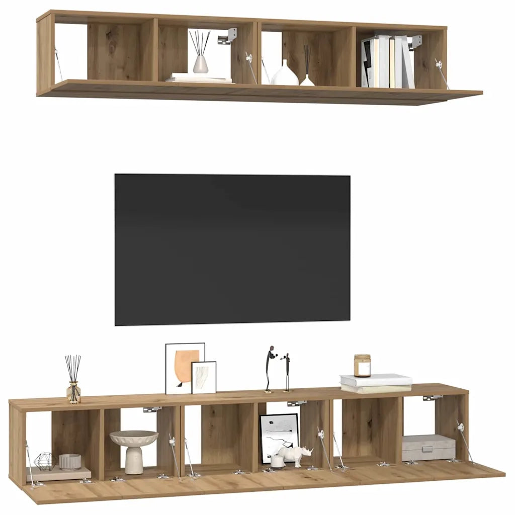 Set mobile TV 5 pcs Rovere artigianale Legno multistrato 3393215