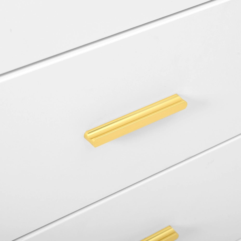 Cassettiera con 6 Cassetti e Ante ¨C MINIMAL ¨C Bianco, Soggiorno e Camera, 120x40x76 cm