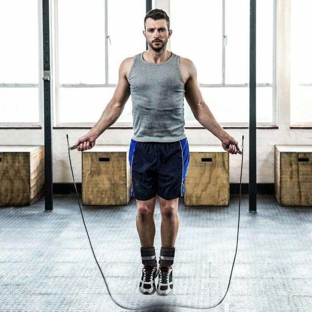 Set 2 Pesi Polsi e Caviglie 2 kg Allenamento Palestra Aerobica Fitness Nero