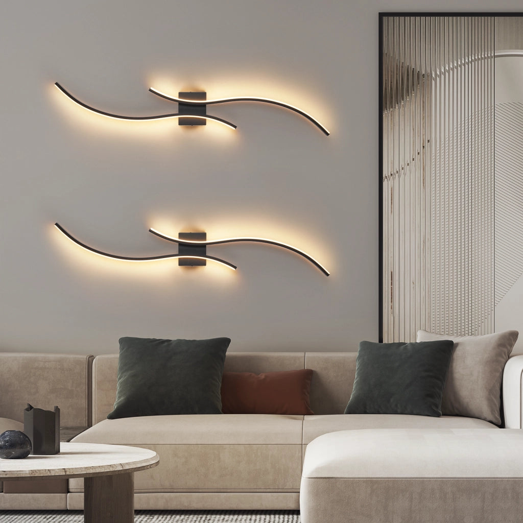 ZMH Applique a LED Nero 14w 100cm Bianco caldo 3000k per corridoio soggiorno camera da letto