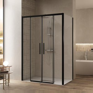 Box Doccia Angolare 80x160 cm 2 Ante Scorrevoli in Cristallo Trasparente 6mm H195 Bonussi Eliane